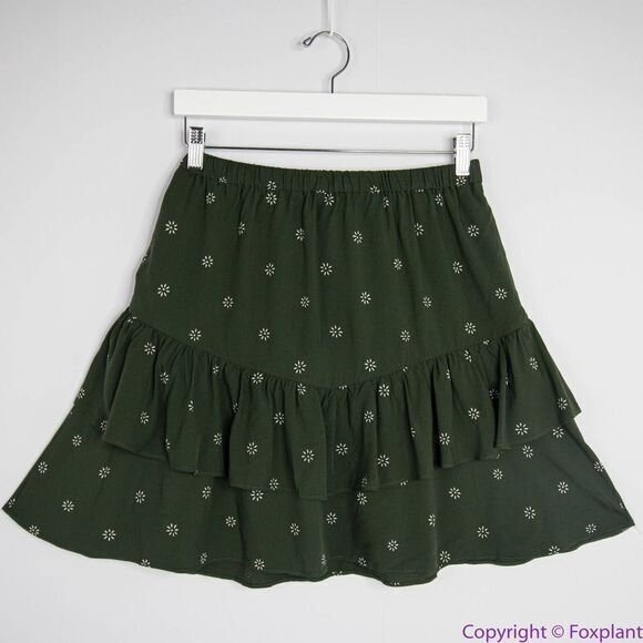 NEW Madewell Pull-On Ruffle Tiered Mini Skirt in Dot Daisies, S‎ - Picture 3 of 16